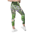 Nature: Historic Scottish Highland Castle Garden Flowers Leggings Straight Waist with Pockets
