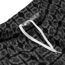 Front close-up view of unisex mesh shorts with monochrome dahlia pattern — Victoria Island Monochrome Charm