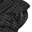Close-up of inside of pocket of unisex mesh shorts with monochrome dahlia pattern — Victoria Island Monochrome Charm