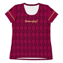 Sports Talk: Wanna Play Tennis Rackets Athletic Tee for Women (black rackets)