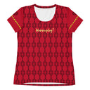 Sports Talk: Wanna Play Tennis Rackets Athletic Tee for Women (black rackets)