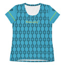 Sports Talk: Wanna Play Tennis Rackets Athletic Tee for Women (black rackets)