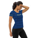Sports Talk: Wanna Play Tennis Rackets Athletic Tee for Women (black rackets)