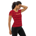 Sports Talk: Wanna Play Tennis Rackets Athletic Tee for Women (black rackets)