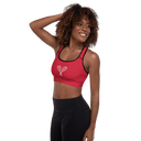 Sports: Tennis Rackets Padded Sports Bra - Black Trim - images on me