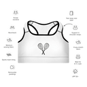 Sports: Tennis Rackets Padded Sports Bra - Black Trim - images on me