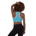 Sports: Tennis Rackets Padded Sports Bra - White Trim - images on me