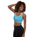 Sports: Tennis Rackets Padded Sports Bra - White Trim - images on me