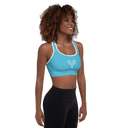 Sports: Tennis Rackets Padded Sports Bra - White Trim - images on me
