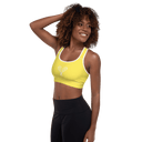 Sports: Tennis Rackets Padded Sports Bra - White Trim - images on me