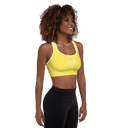 Sports: Tennis Rackets Padded Sports Bra - White Trim - images on me