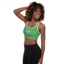 Sports: Tennis Rackets Padded Sports Bra - White Trim - images on me