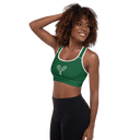 Sports: Tennis Rackets Padded Sports Bra - White Trim - images on me