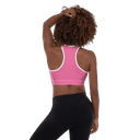 Sports: Tennis Rackets Padded Sports Bra - White Trim - images on me