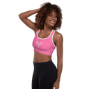 Sports: Tennis Rackets Padded Sports Bra - White Trim - images on me