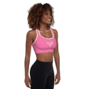 Sports: Tennis Rackets Padded Sports Bra - White Trim - images on me