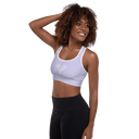 Sports: Tennis Rackets Padded Sports Bra - White Trim - images on me