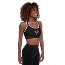 Sports: Tennis Rackets Padded Sports Bra - White Trim - images on me