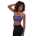 Sports: Tennis Rackets Padded Sports Bra - White Trim - images on me