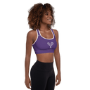 Sports: Tennis Rackets Padded Sports Bra - White Trim - images on me