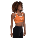 Sports: Tennis Rackets Padded Sports Bra - White Trim - images on me