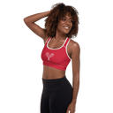Sports: Tennis Rackets Padded Sports Bra - White Trim - images on me