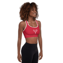 Sports: Tennis Rackets Padded Sports Bra - White Trim - images on me
