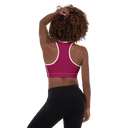 Sports: Tennis Rackets Padded Sports Bra - White Trim - images on me