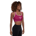 Sports: Tennis Rackets Padded Sports Bra - White Trim - images on me