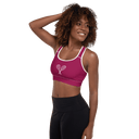 Sports: Tennis Rackets Padded Sports Bra - White Trim - images on me