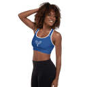 Sports: Tennis Rackets Padded Sports Bra - White Trim - images on me