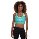 Sports: Tennis Rackets Padded Sports Bra - White Trim