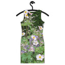 dress - fitted (hugs)-Nature: Historic Scottish Highland Castle Garden Flowers Fitted Dress-2-images on me