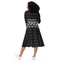 dress - long sleeve-Vibe:Victoria Island Dahlia Monochrome Charm Long Sleeve Midi Dress-2-images on me