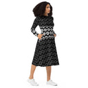 Vibe:Victoria Island Dahlia Monochrome Charm Long Sleeve Midi Dress - images on me