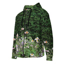 Vibe: Historic Scottish Highland Castle Garden Hedge and Flowers Unisex Zip Hoodie - images on me