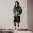 Vibe: Historic Scottish Highland Castle Garden Hedge and Flowers Unisex Zip Hoodie - images on me
