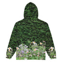 Vibe: Historic Scottish Highland Castle Garden Hedge and Flowers Unisex Zip Hoodie - images on me