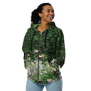 Vibe: Historic Scottish Highland Castle Garden Hedge and Flowers Unisex Zip Hoodie - images on me