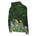Vibe: Historic Scottish Highland Castle Garden Hedge and Flowers Unisex Zip Hoodie - images on me