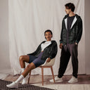 Vibe: Victoria Island Hidden Luxe Pattern Unisex Zip Hoodie - images on me