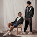Vibe: Victoria Island Hidden Luxe Pattern Unisex Zip Hoodie - images on me