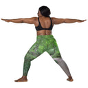 leggings - crossover waist-Explore: Legendary Irish Castle Secret Path Leggings Crossover Waist with Pockets-10-images on me