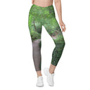 leggings - crossover waist-Explore: Legendary Irish Castle Secret Path Leggings Crossover Waist with Pockets-2-images on me