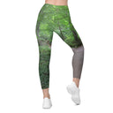 leggings - crossover waist-Explore: Legendary Irish Castle Secret Path Leggings Crossover Waist with Pockets-4-images on me