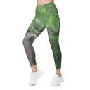 leggings - crossover waist-Explore: Legendary Irish Castle Secret Path Leggings Crossover Waist with Pockets-5-images on me
