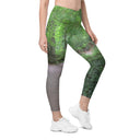 leggings - crossover waist-Explore: Legendary Irish Castle Secret Path Leggings Crossover Waist with Pockets-6-images on me