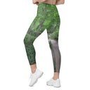 leggings - crossover waist-Explore: Legendary Irish Castle Secret Path Leggings Crossover Waist with Pockets-7-images on me