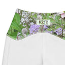 Nature: Historic Scottish Highland Castle Garden Flowers Leggings Crossover Waist with Pockets - images on me