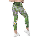 Nature: Historic Scottish Highland Castle Garden Flowers Leggings Crossover Waist with Pockets - images on me
